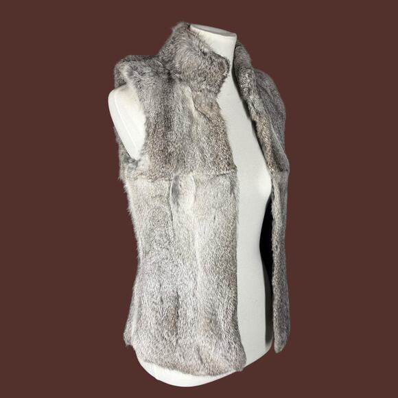 Michael Kors Gray Rabbit Fur Vest XS - Picture 7 of 16